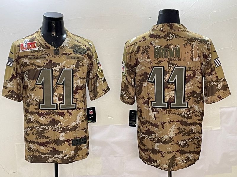 Men Philadelphia Eagles #11 Brown Camo 2025 Nike Salute to Service Limited NFL Jersey style 2121->philadelphia eagles->NFL Jersey